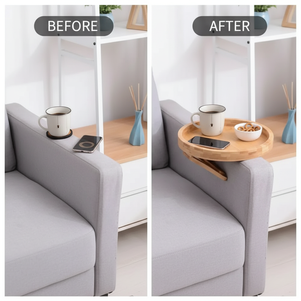 Plateau Canapé Pliable Bambou